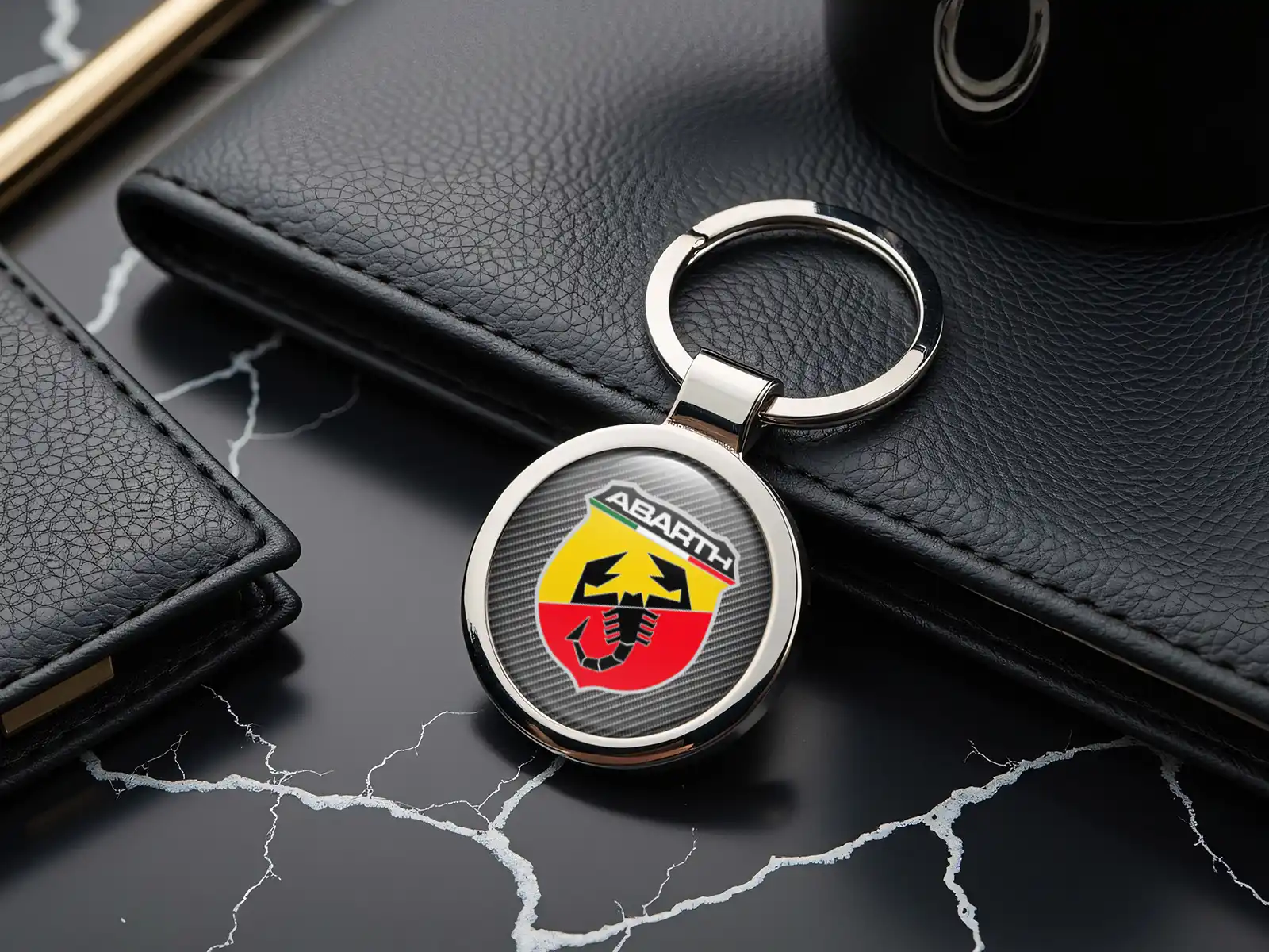 Fiat Abarth Metall Schlüsselanhänger Edelstahl Premium Look